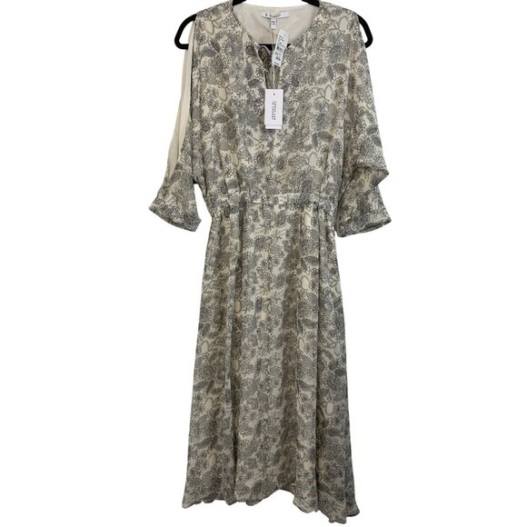 Derek Lam 10 Crosby Silk Floral Cutout Print Midi Dress Size 4 Dolman NWT $595 - Picture 2 of 9